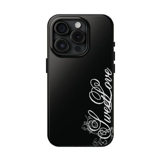 Sweet Love iPhone Case — Luxury Aesthetic Black Phone Case